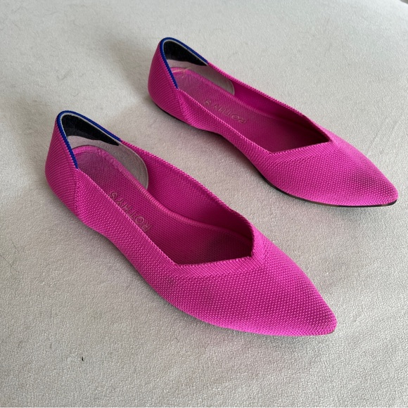 Rothy’s the Point Flats Dragonfruit Pink Size 7.5 Womens Washable - Picture 2 of 6